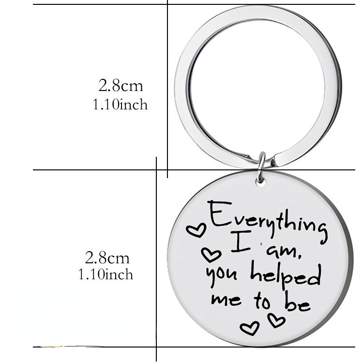 Venta al por mayor de acero inoxidable MOM DAD Mother Father's Day Gift Llavero creativo